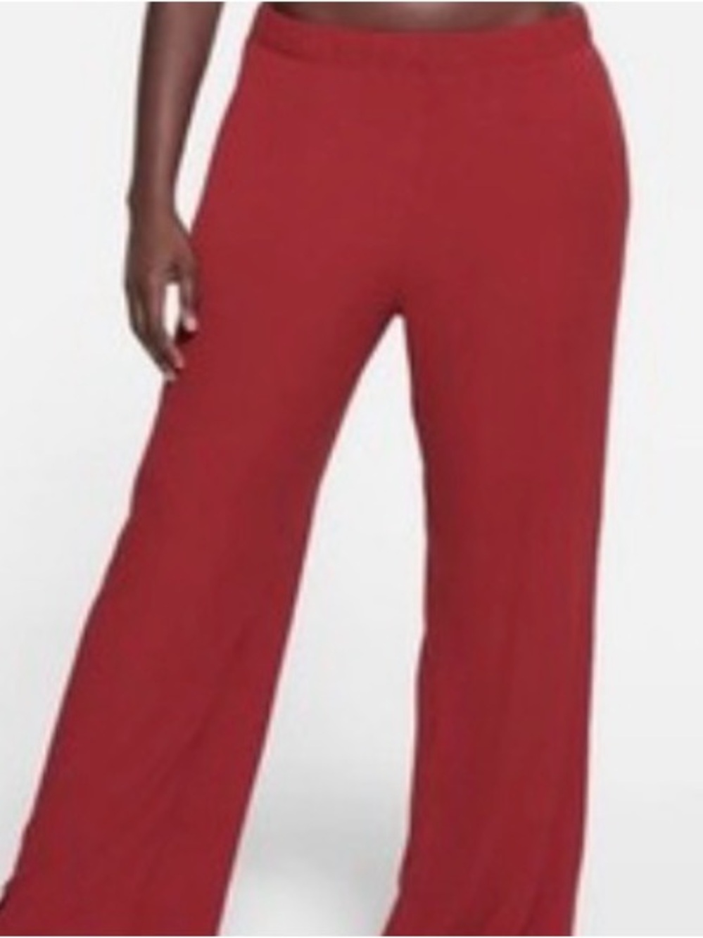 SKIMS Wide-Leg Lounge Pants in Deep Red XL